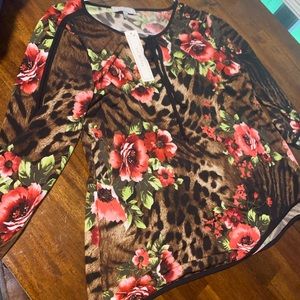Leopard and flower shirt